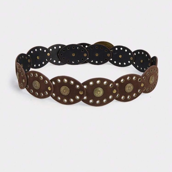 Chic Brown Belt with Gold Detailing - Picture 3 of 3